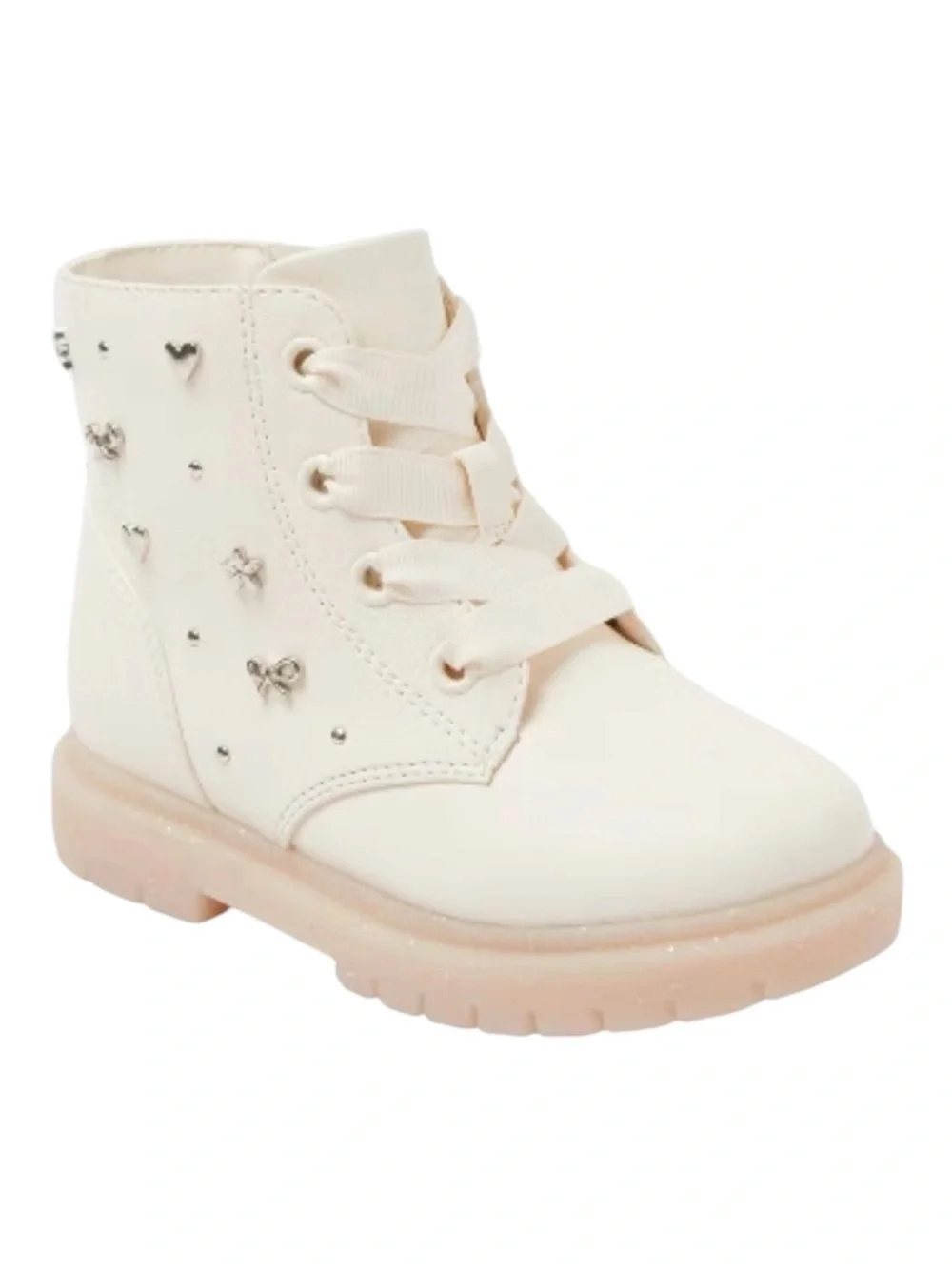 Cat & Jack Toddler Amaya Lace-Up Combat Boots in Ivory